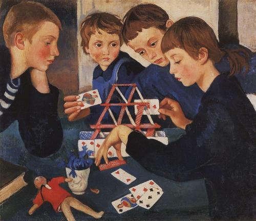 zinaida-serebriakova:House of cards, 1919, Zinaida Serebriakova
