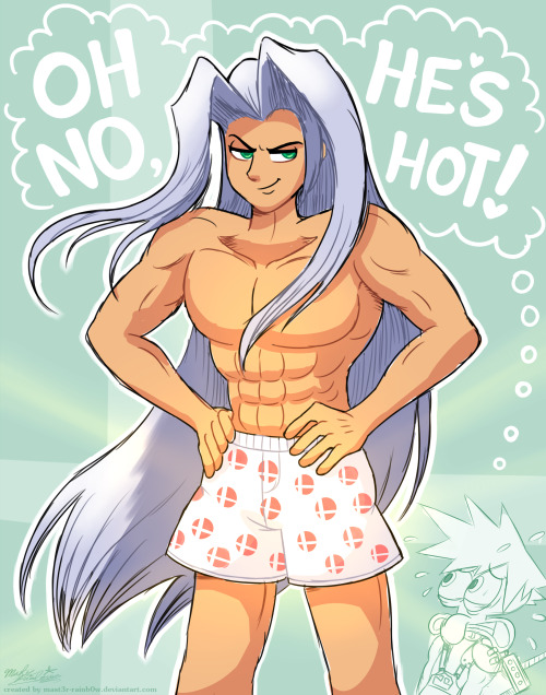 OH NO, HE’S HOT! (Sephiroth in Smash!) by Mast3r-Rainb0wNice boxers, One Winged Angel!Anyways,