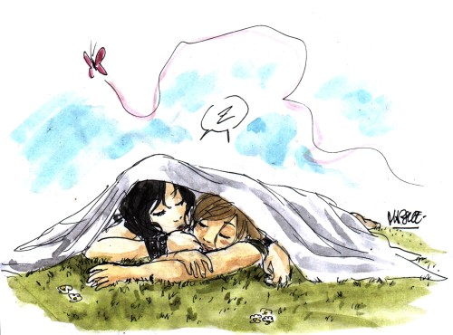 toodrunktofindaurl: Little human Laura protecting her vampire girlfriend Carmilla from the sun so sh