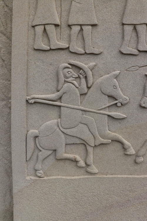 Replica of the &lsquo;Churchyard Cross&rsquo;, Aberlemno Community Centre, Aberlemno, Angus, Scotla