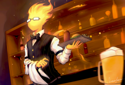 neofox67: He is too hot   Welcome to grillby’s,
