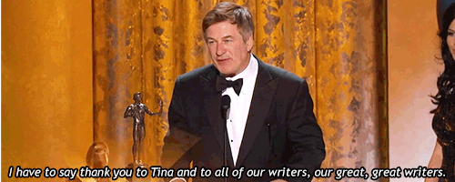 stupidfuckingquestions:Alec Baldwin’s acceptance speech for winning Outstanding Performance by a Mal