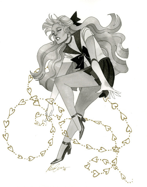 kevinwada:  Sailor Venus HeroesCon 2014 sketch Focus is on hair.  She has a ton of it so why not feature it ;).   