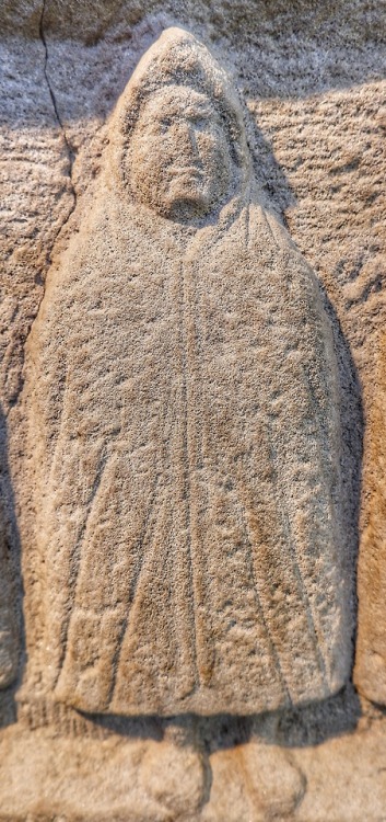 Genii Cucullati, Housesteads Roman Fort, Northumberland, 13.5.18.These three Roman spirits wear hood