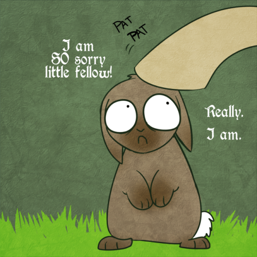 tantamount-time-turner:  Well, morning is off to a good start.  o.o;; Poor bunny @@;