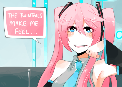 socksparadox:  miku’s got the busiest schedule, i’m convinced this is what the other cryptonloids do while she’s not home  (parody of this)  