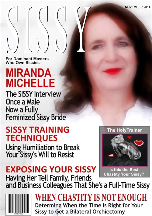 sissypansyfag:  The cover of the November 2014 issue of SISSY Magazine.   Cool, a castration reference.