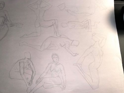 Morning sketches - Saturn on #croquiscafe . Part of my mon-fri #morningroutine #figuredrawing  https