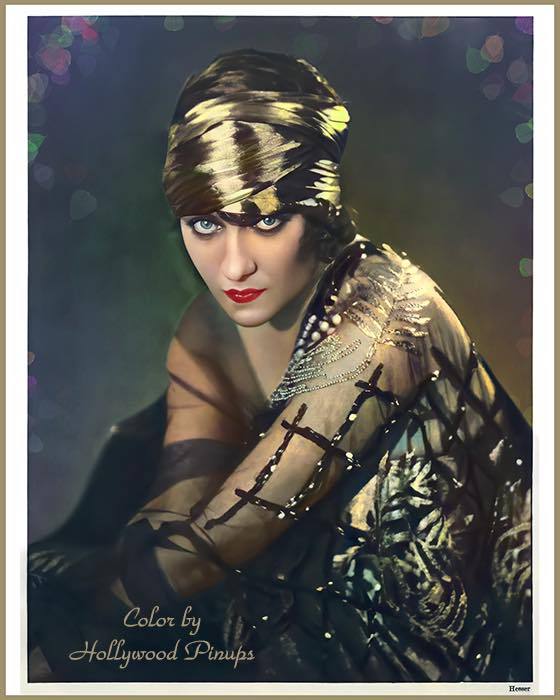 1920's in Pictures | 1922 Colorized publicity shot of Gloria Swanson...