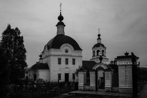 This church is the village of Satino, just south of Moscow, was first built in the 800s AD. Despite 