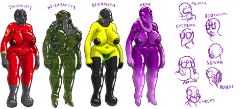 Forgot to post these here!  Some alternate variations of EZ-HAZ drinkable hazmat suits, the original