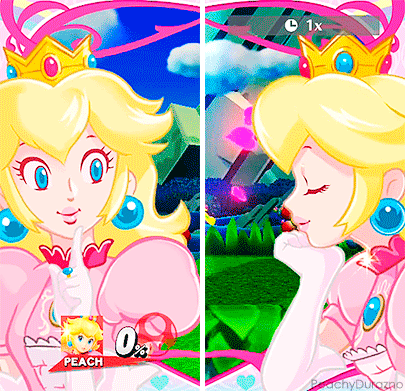 peachydurazno:  Super Smash Bros. for Wii U/ 3DS  Princess Peach´s illustrations on the border of the screen for her final smash! *Each and every one of the illustrations appear randomly, they can appear on the left or on the right. And yes, the same