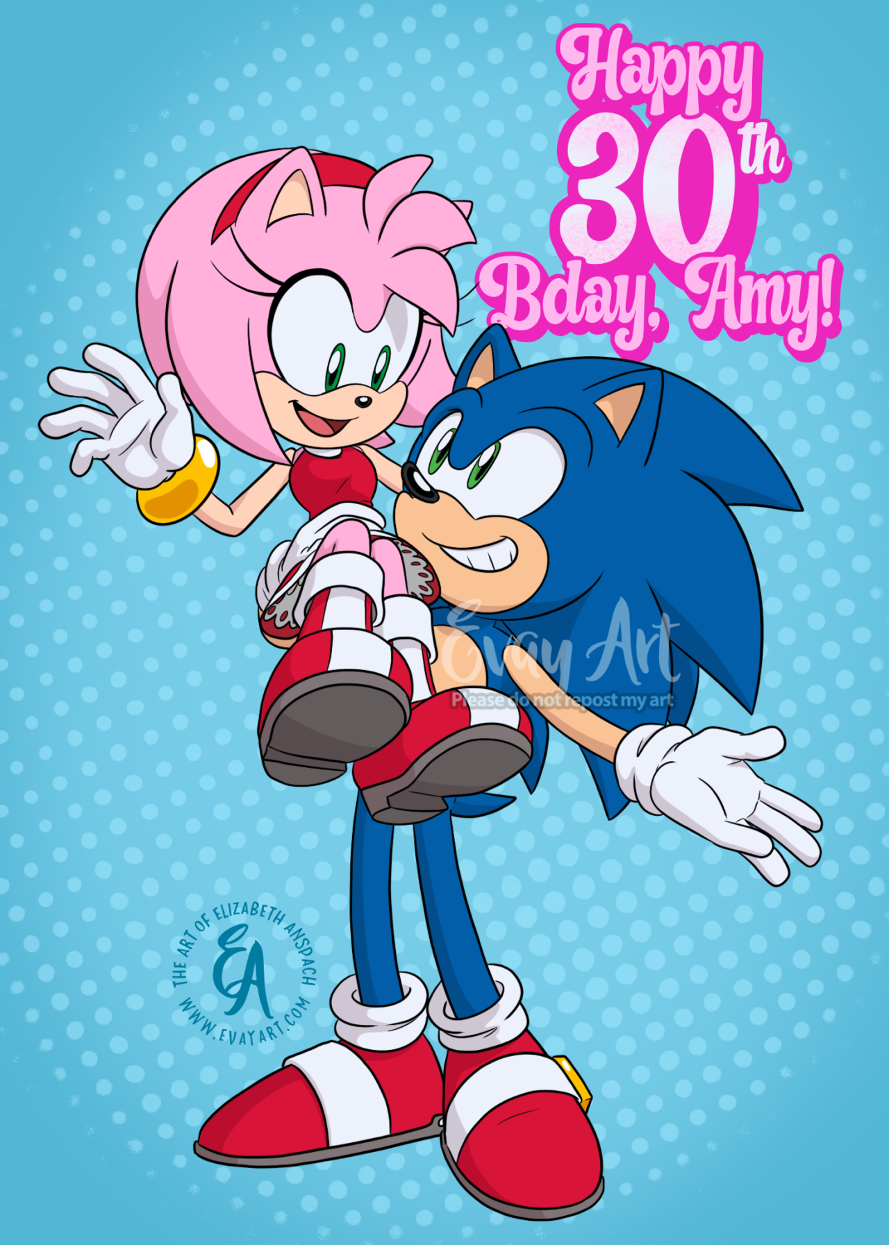 Hey, Happy Valentine's Day, Amy!” Sonic x Amy Art