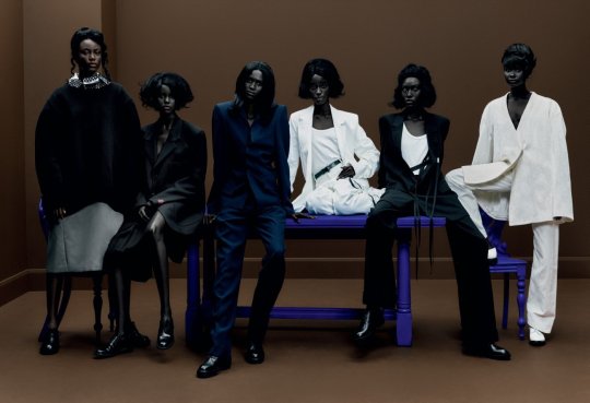 distantvoices:Abény Nhial, Adut Akech, Akon Changkou, Amar Akway, Anok Yai, Janet Jumbo, Majesty Amare, Maty Fall, and Nyagua Ruea by Rafael Pavarotti for Vogue UK February 2022. Styled/Edited by Edward Enninful. Hair by Virginie Moreira. Makeup by Ammy