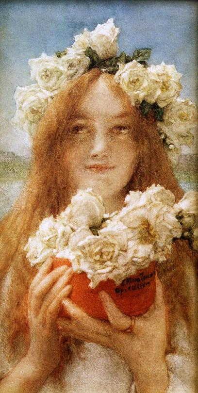Summer Offering(Young Girl with Roses), 1911, Lawrence Alma-Tadema