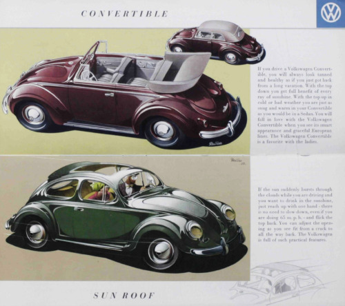 Meet the Volkswagen, trade brochure, 1953. Volkswagenwerk Wolfsburg, Germany. Illustration: Bernd Re