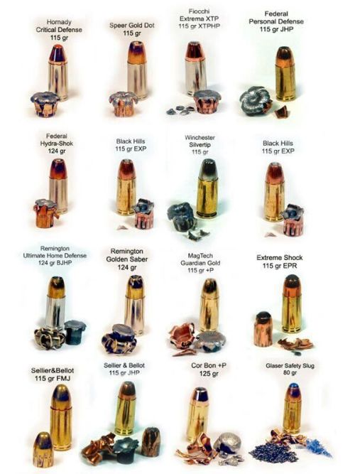 gunsblades:9mm ROUNDS TYPES.