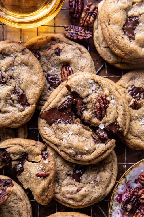 sweetoothgirl:  brown butter bourbon pecan chocolate chunk cookies