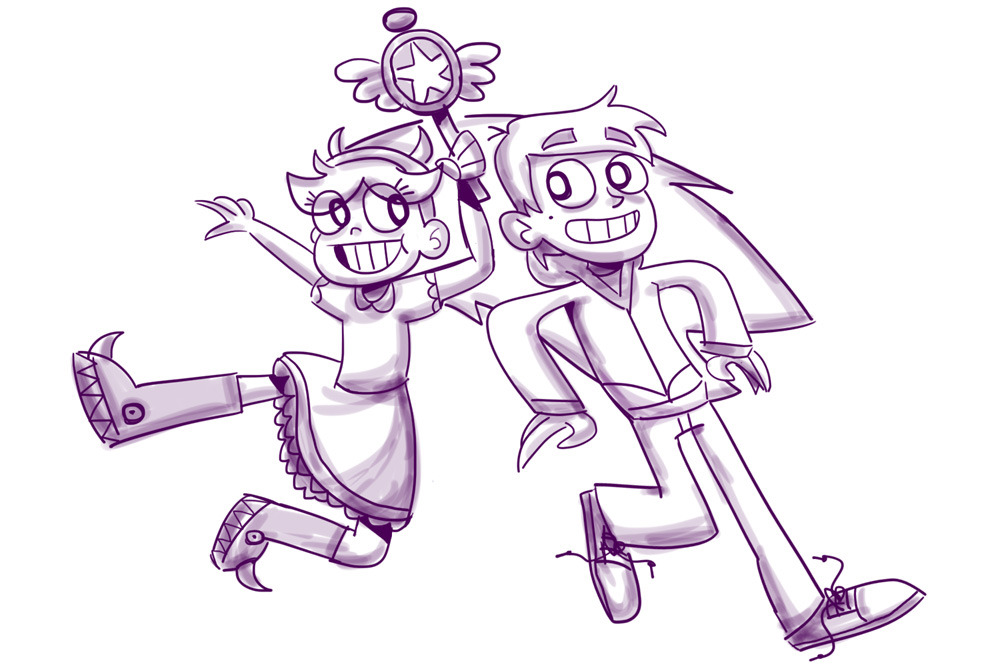 My silly attempt at drawing Star and Marco from the upcoming Star VS The Forces of