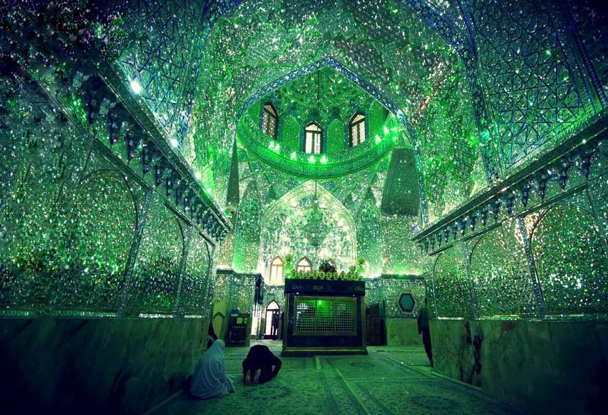 culturenlifestyle: Stunning Mosque Decorated In Millions Of Mirror and Glass Shards