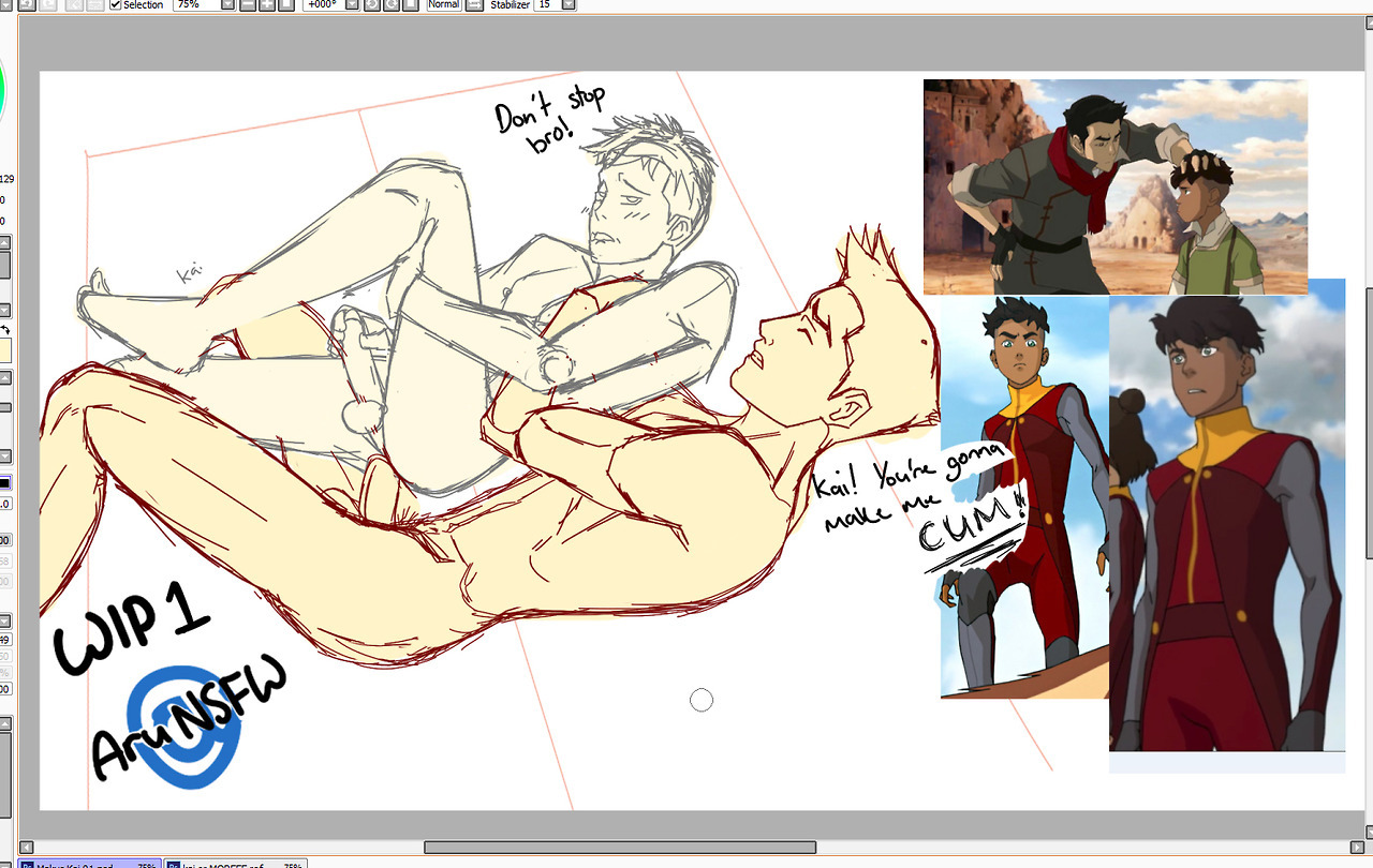 aru-nsfw:  Kai x Mako WIP #1 - CG Set incoming  1st rough draft sketch of this duo