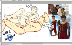 Aru-Nsfw:  Kai X Mako Wip #1 - Cg Set Incoming  1St Rough Draft Sketch Of This Duo