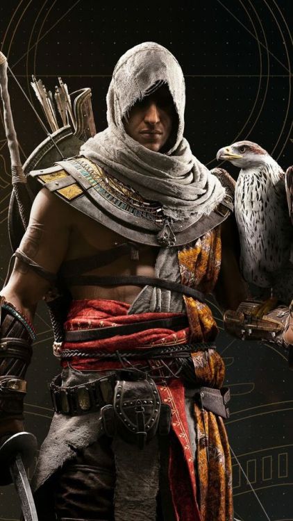 2018 game, video game, warrior with falcon, Assassin&rsquo;s Creed: Origins, 1080x1920 wallpaper