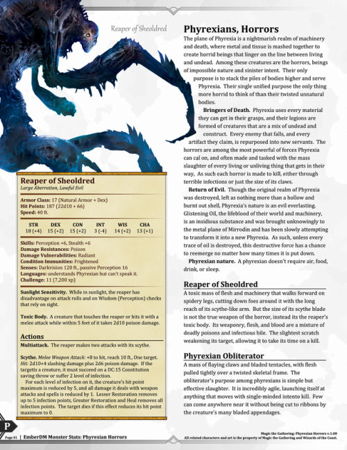 Magic the Gathering: Black Creatures (Phyrexians, Vampires, Bats) v1.00.  D&amp;D 5e Monste