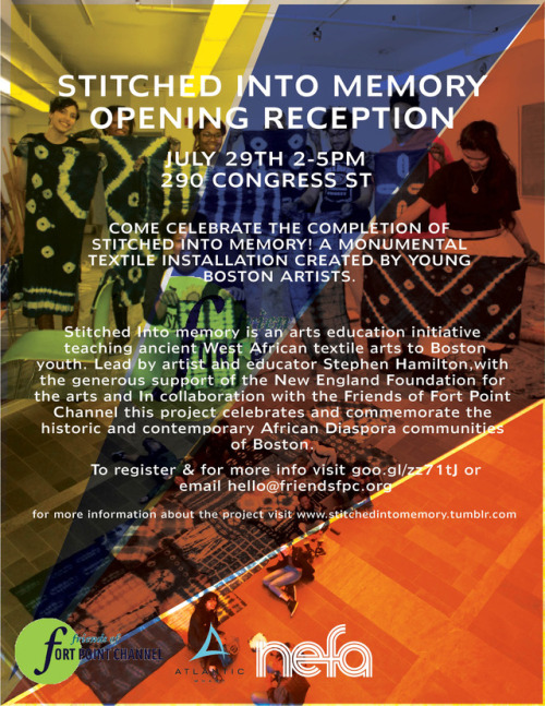 Join us fpr the opening celebration of Stitched Into Memory!!! Celebrate the incredible collaborativ