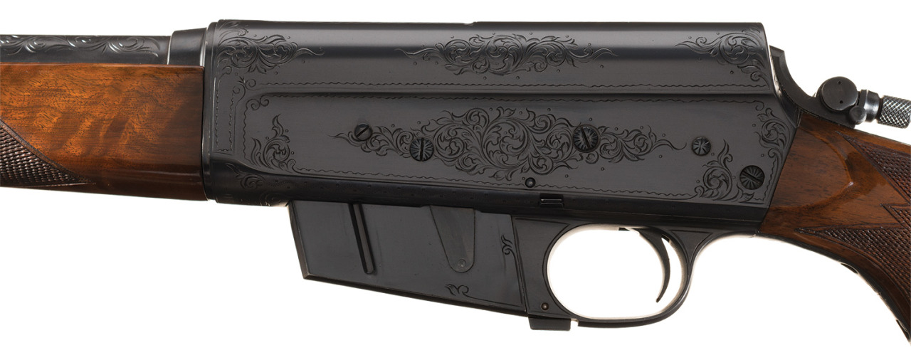 peashooter85:  Factory engraved Remington Model 81D semi automatic rifle, early 20th