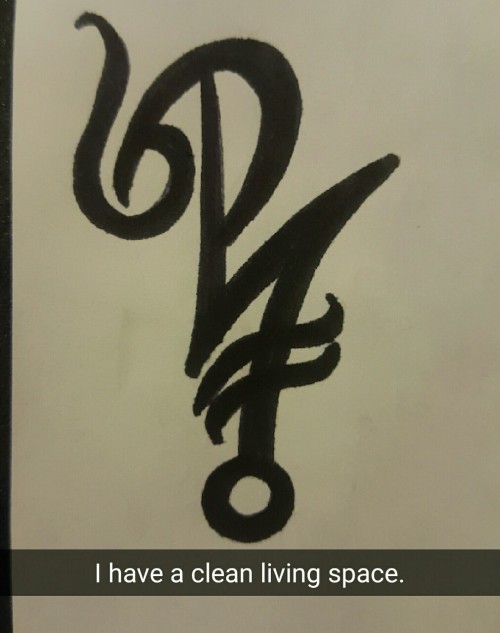 learning-the-craft: Yet another sigil request! “I have a clean living space.” This one w