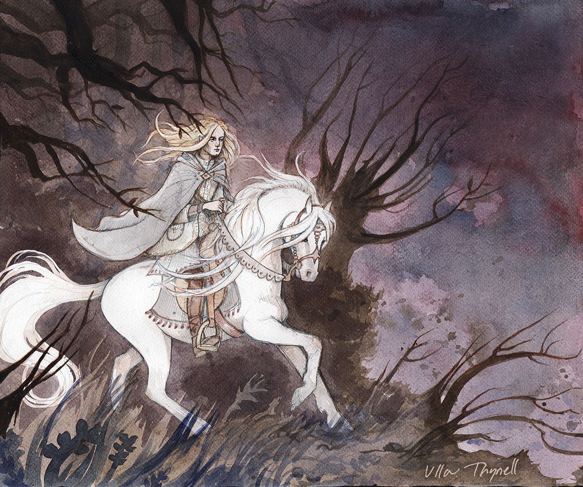 ullathynell:I’ve been posting some of my old Tolkien themed watercolor illustrations
