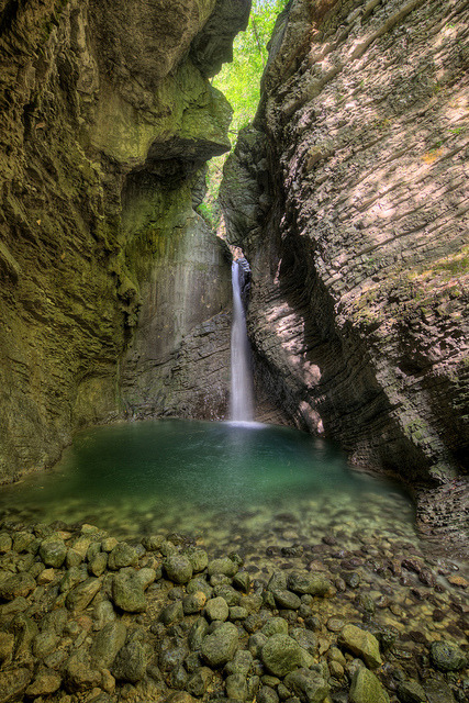 The Kozjak Waterfall near Kobarid, Slovenia (by spinfly).
