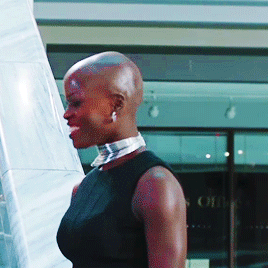 womenofmcu:Ayo smiling in Black Panther deleted scene (x)