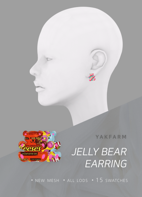 SIMS 4 Jelly Bear Earringcolor taggeddisabled for randomall gendersD O W N L O A D (no ads)