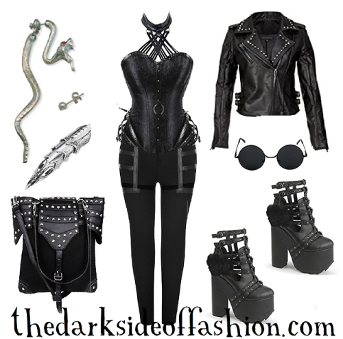 thedarksideoffashion: Buy Here >>> Snake Earring $10 / Armor Ring $8 / Bag $67 / Corset Top