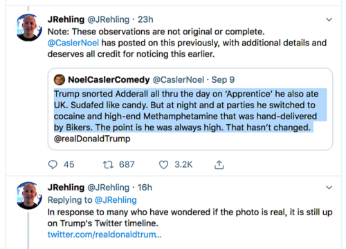 hoork: drtanner:  chaoswolf1982:  liberalsarecool:  catbirdseat4u:   ➣ NBD people…  Just the latest thing trending on Twitter ➣ Oh, and you can access Trump’s original tweet HERE. #SudafedHead   Trump is not well. #Sudafed #addict  Trump was