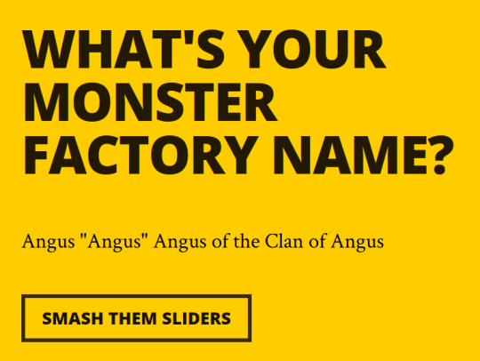 skipperdamned:  taako-waititi:  tycr0by:  softbutchtaako:  ruffboijuliaburnsides:  taibhsearachd:  Forced everyone in the group chat to change their display name to the first result they got from this Monster Factory name generator. …it was an excellent