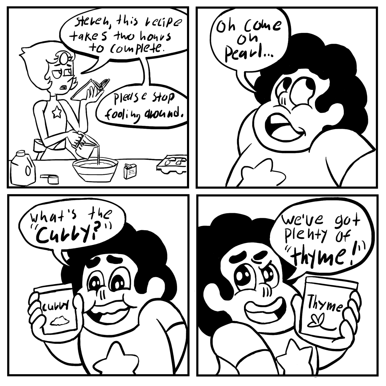 oqal:  darthjak:  Pearl and Steven try a new recipe!   this is so pure and adorable