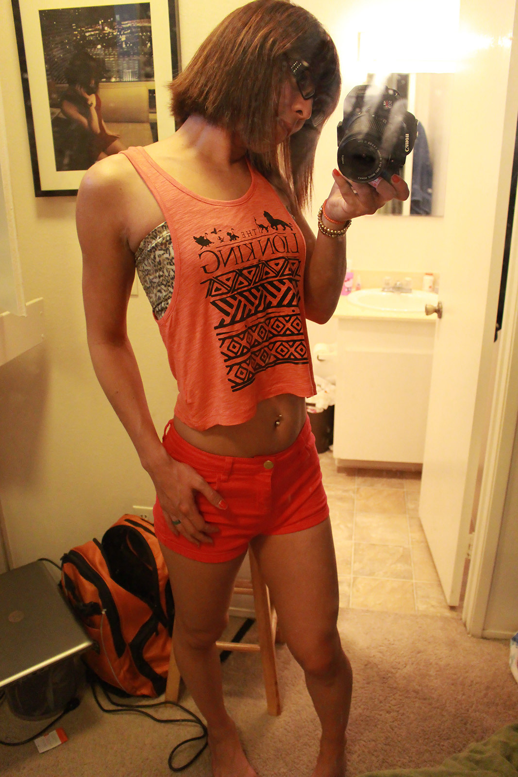 kendrasinclaire:  Today’s outfit. Better camera. But I feel too hot even in this