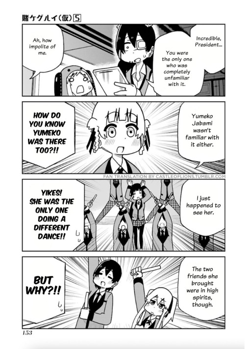 castleoflions:In Ep. 109 from Kakegurui Kari vol. 5, Kirari attends one of Yumemi’s live shows…and d