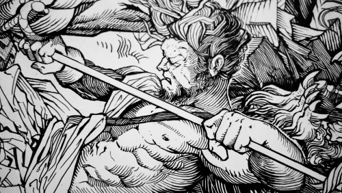 johnguydo:  Pen & Ink Illustration, The Lion Men of Moab © John Guydo Illustration. 