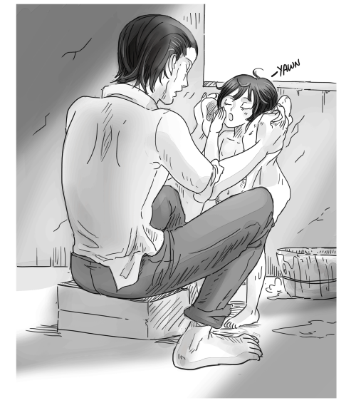 alemanriq:  lulu2222:  進撃の巨人, Shingeki no Kyojin: Little Levi & Kenny “That’s all Kuchel left behind. A cold little brat on death’s door. I hadn’t lost my soul to the point that I could just leave him there and watch him die; but