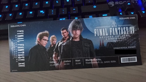 Ticket to the exclusive FFXV Party at the Gamescom? Check.