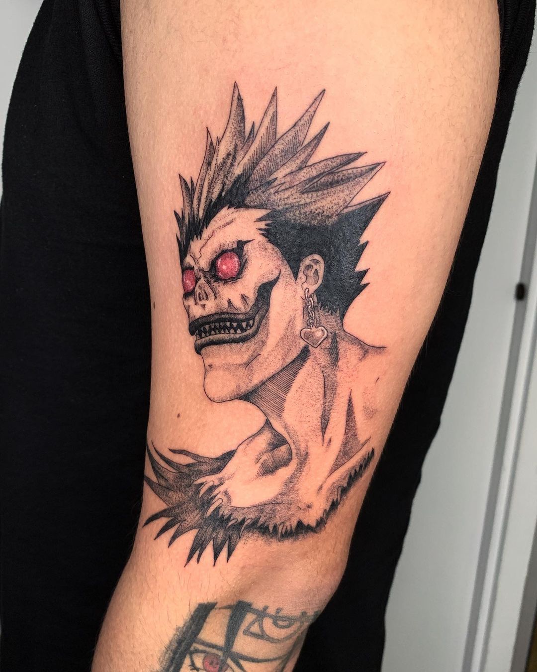 Ryuk from death note One of my favorite shinigami to tattoo honestly This  was my clients first tattoo Could you have at 8 hours for your  Instagram
