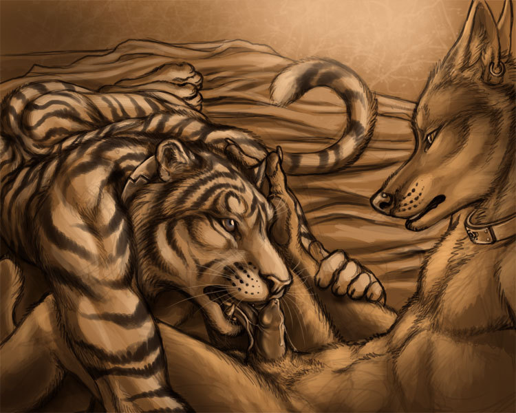 yiffy-goodness:  (Tigers and Dogs &frac12;) Had to slip in an otter ;D X,X,X,X,X,X,X,X,X,X