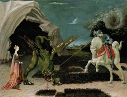 ortegacas:  Paolo UccelloSan Jorge y el dragón (circa 1470) 57 x 73 cm Óleo sobre tela. National Gallery, London 