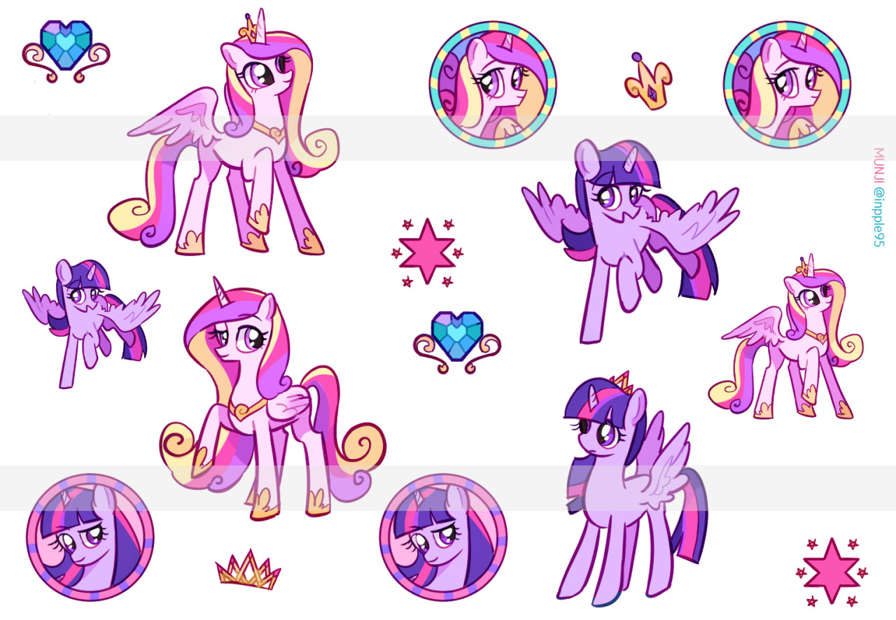 dusty-munji: Princess sticker :) 4 of my favorite characters. does Cadance is right?