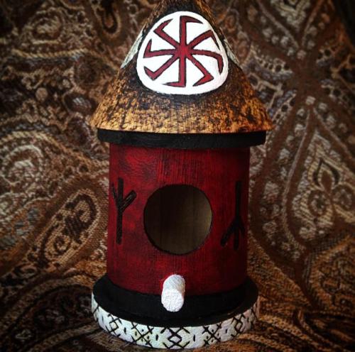 For our feathered friends.:)Pagan Slavic designed Birdhouse, by DesertRoseATWA