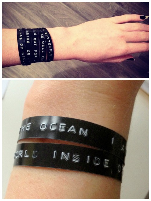 DIY Song Lyric or Quote Bracelet by Tilda at Cut Out + Keep. Remember the old raised type DYMO Label